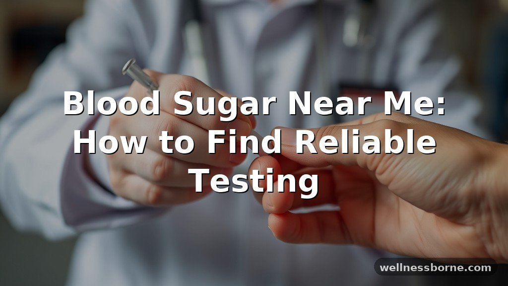 Blood Sugar Near Me: How to Find Reliable Testing