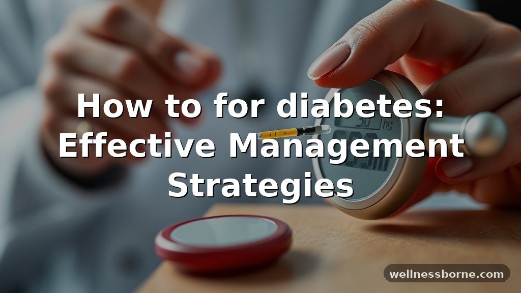 How to for diabetes: Effective Management Strategies